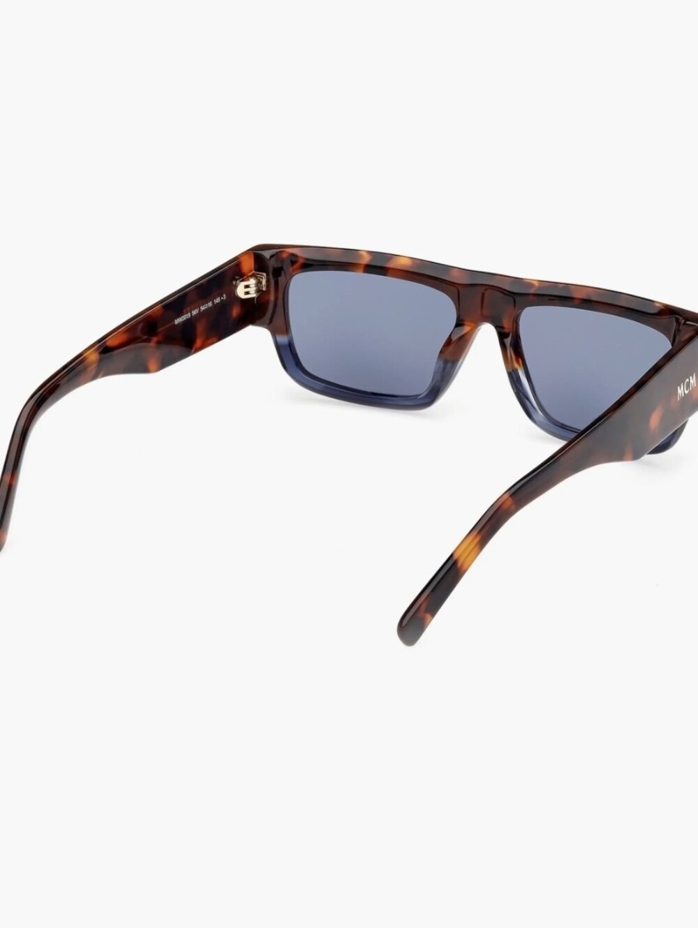 the MCM Worldwide MW0015 Unisex Rectangular Sunglasses in the Blue/Havana color - Picture 5 of 7